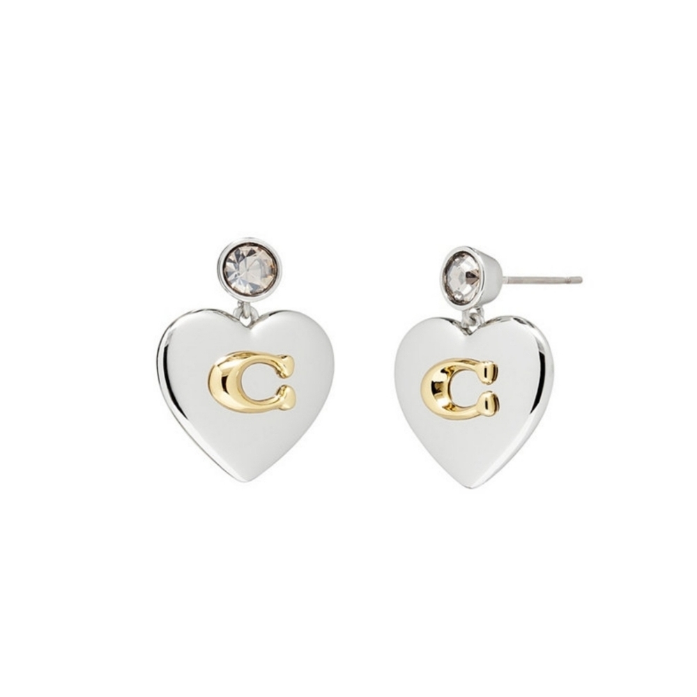 COACH WOMEN'S SIGNATURE HEART DROP EARRINGS